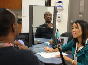 Patient ties bow-tie following stroke